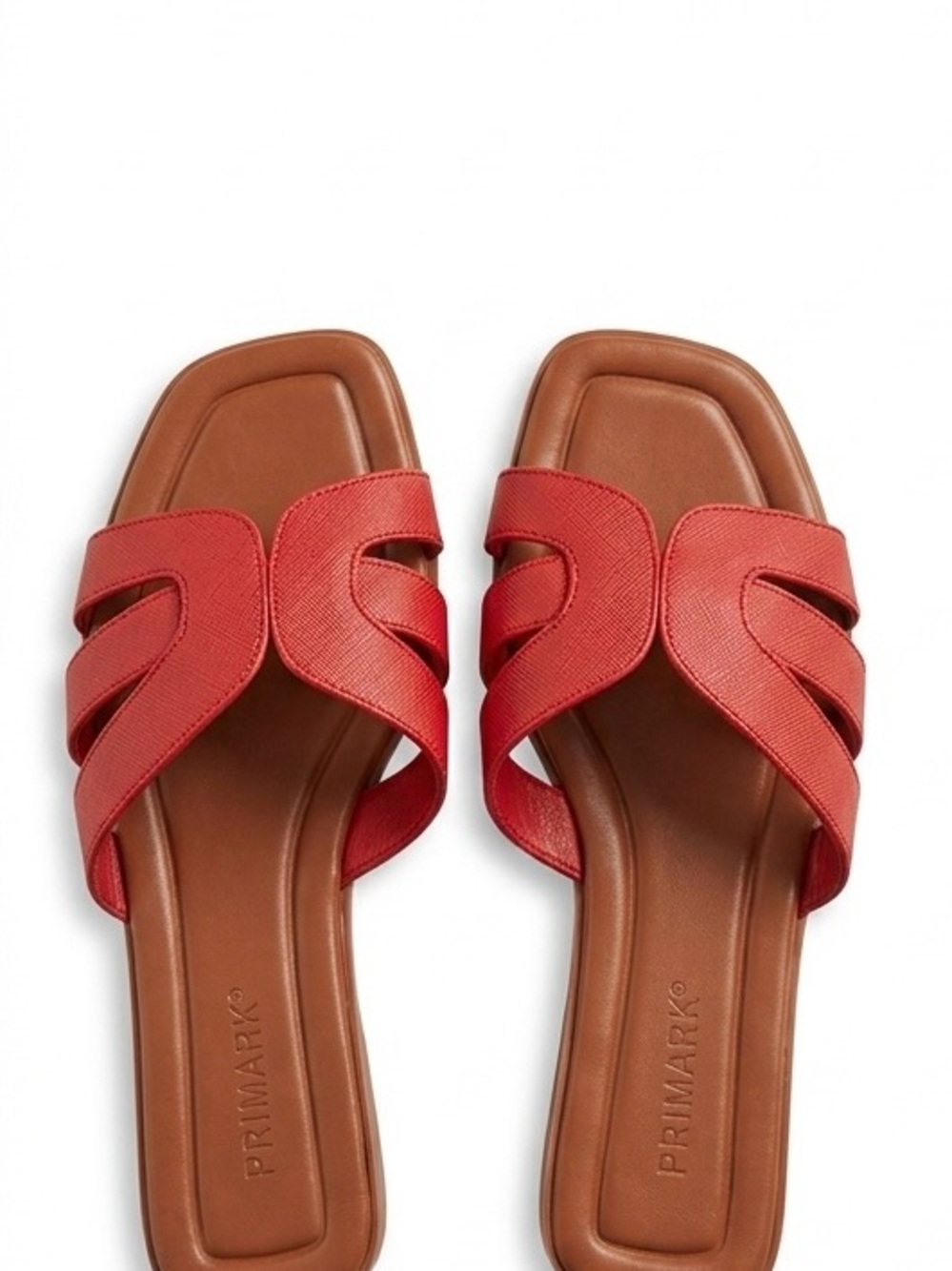 Primark Red Crossover Slide Sandals for Women